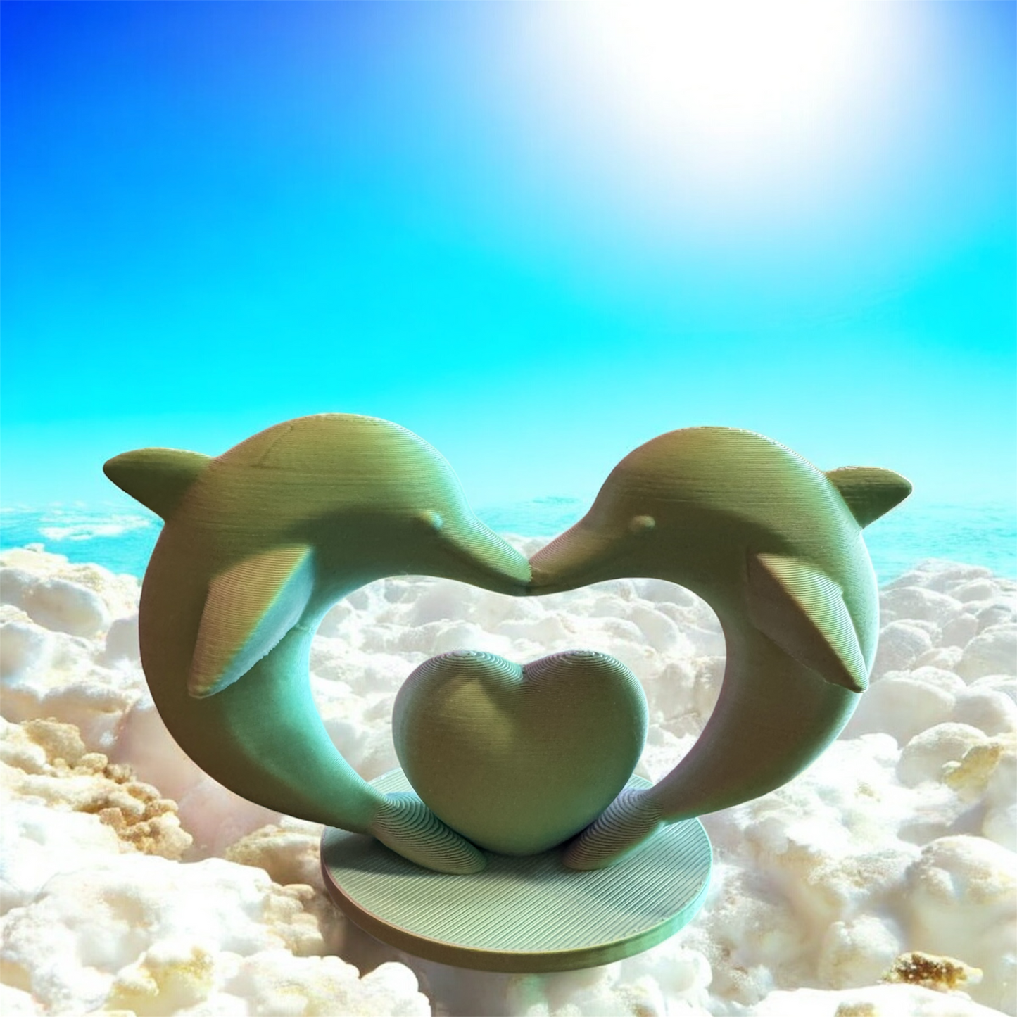 3D Dolphins Love