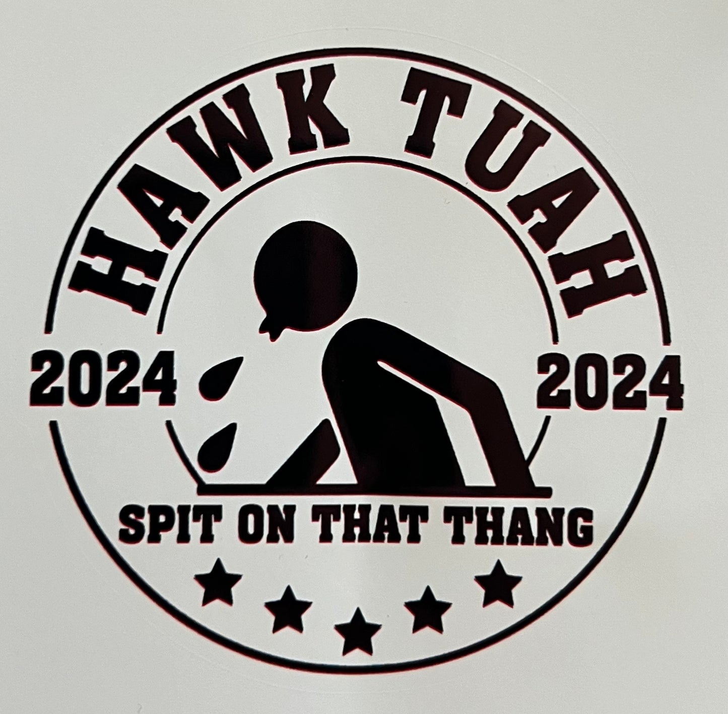 Hawk Tuah 2024 Circle Full Color Sticker