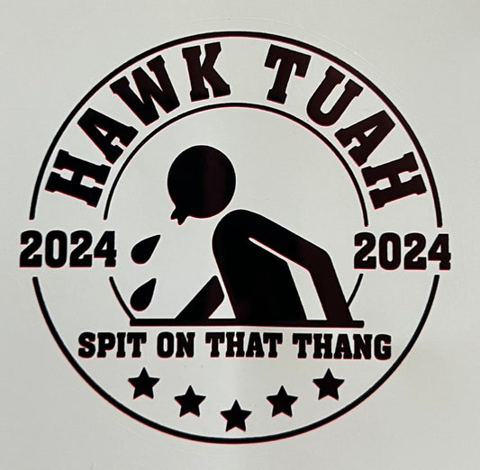 Hawk Tuah 2024 Circle Full Color Sticker