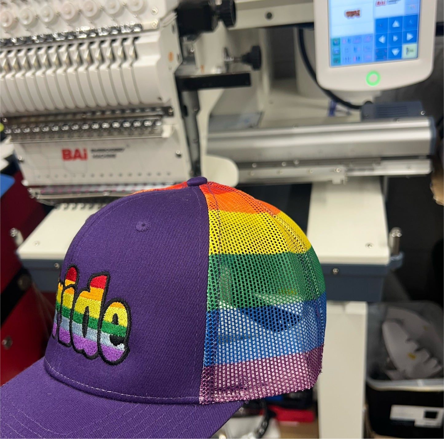Pride With Purple/Rainbow Embroidered Hat