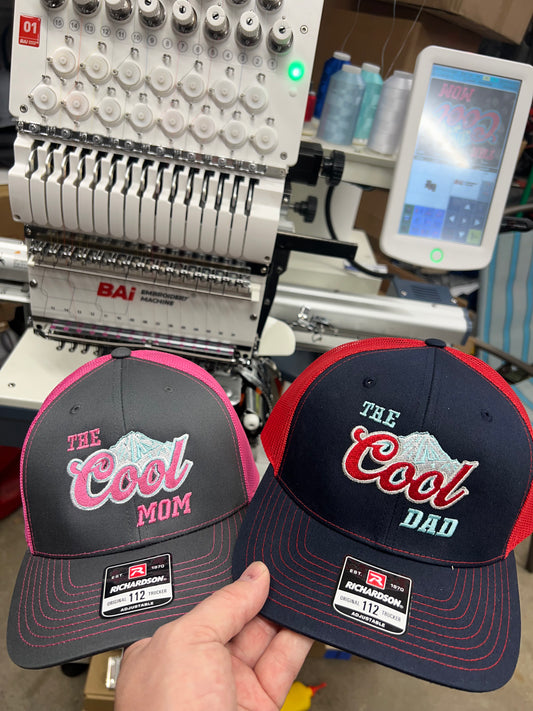The Cool Mom & Cool Dad Embroidered Hats